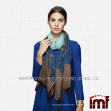 Korean autumn winter lady new Korean solid openwork Plush fringed wool scarf
